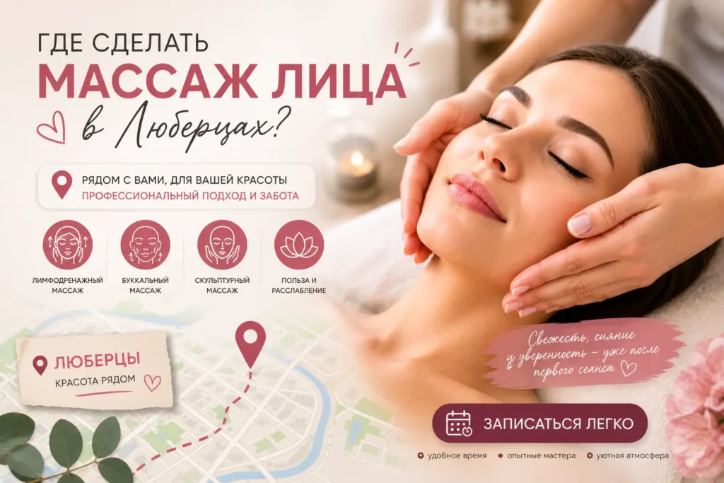 Массаж лица в Люберцах — расслабляющая процедура, уход за кожей, лимфодренажный и скульптурный массаж
